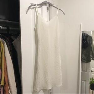 Ivory sheer vintage slip with scallop hem